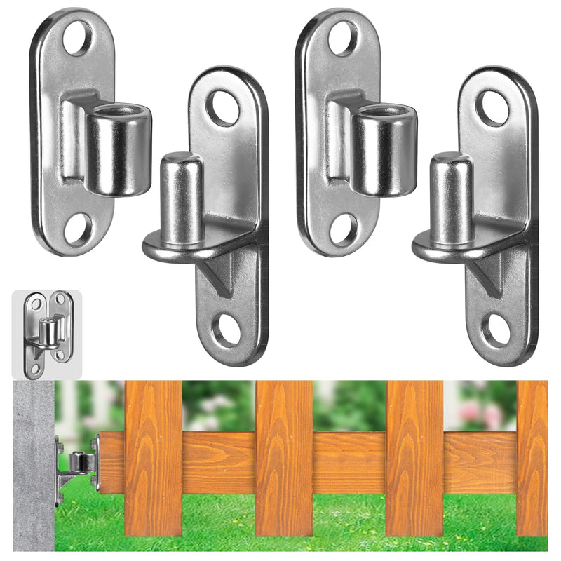 Gate Hinges Wall Mount Gate Hinge, 2Pack Heavy Gate Hinges, SUS304 Heavy Duty Hinges for Wooden Fence with 5/8'', Capacity Up to 600LBS for Wooden Fences and Farm Gates 2 Pack(4pcs)