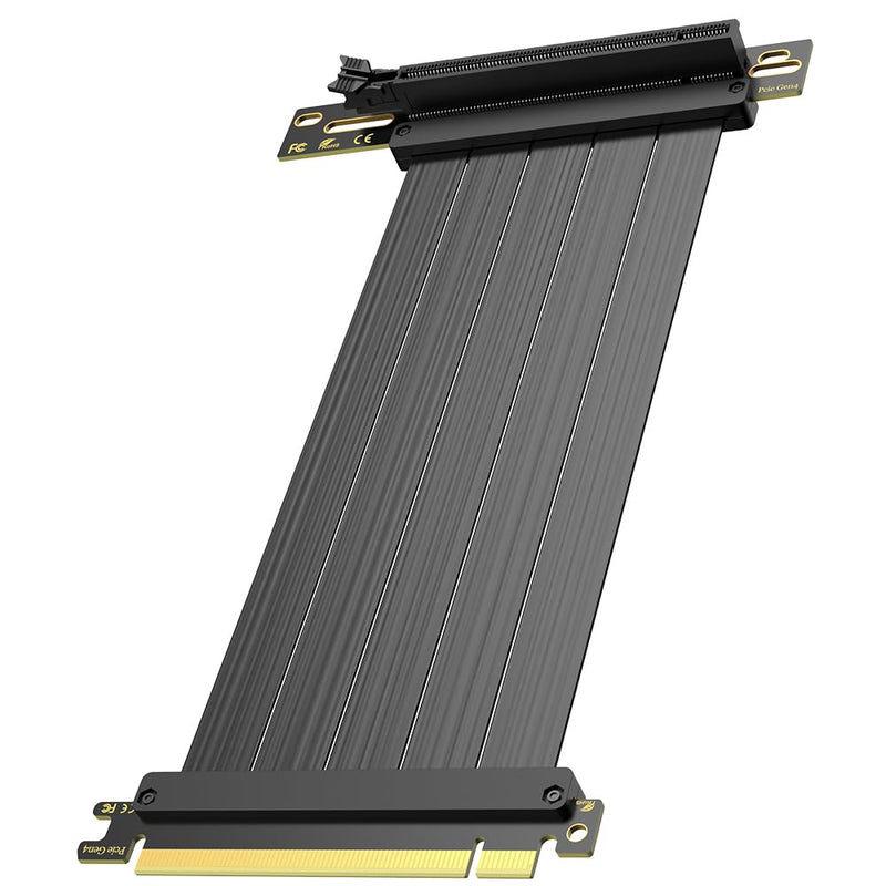 JEYI PCI-E 4.0 Riser Cable,High Speed Flexible Vertical GPU Mount Cable PCIe 4.0 x16 for AMD Radeon RX7000/RX6000 Series and GeForce RTX 40/30 Series 200mm/20cm/0.65ft【PCIEX16(G5) Link Model: GEN4】 20cm/0.66ft Black