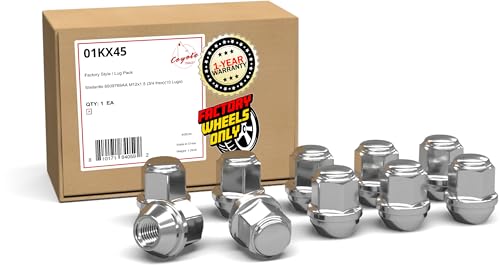 Wheel Accessories Parts 10 Pcs M12x1.5 12x1.5 Thread OEM Style Lug Nuts 1.2" Long Chrome 3/4" 19mm Hex Hex Fits Jeep Compass Patriot ｜ Chrysler Grand Caravan Pacifica 6509769AA ｜ 611-074 10 Pack Caravan Pacifica Steel Wheel