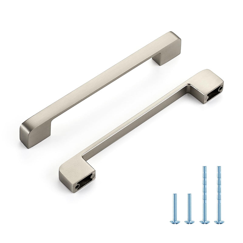 HOME EDIT Brushed Nickel Cabinet Pulls Drawer Pulls, 6-1/4 Inch, 12 Pack | Wide Base Shape, Smooth Pull Grip, Kitchen Cabinet Upgrade, For Drawers, Cabinets, Cupboards 6-1/4 Inch Hole Center