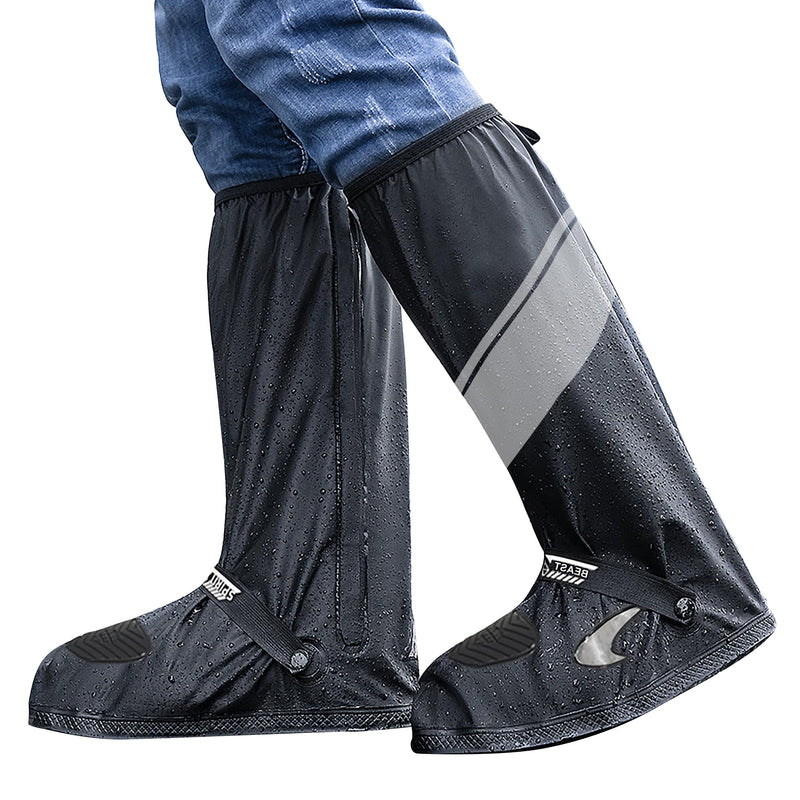 Waterproof Shoe Covers Motorcycle Rain Shoe Cover Reusable Rain Boot Rainproof Shoes Cover for Men and Women XX-Large Black
