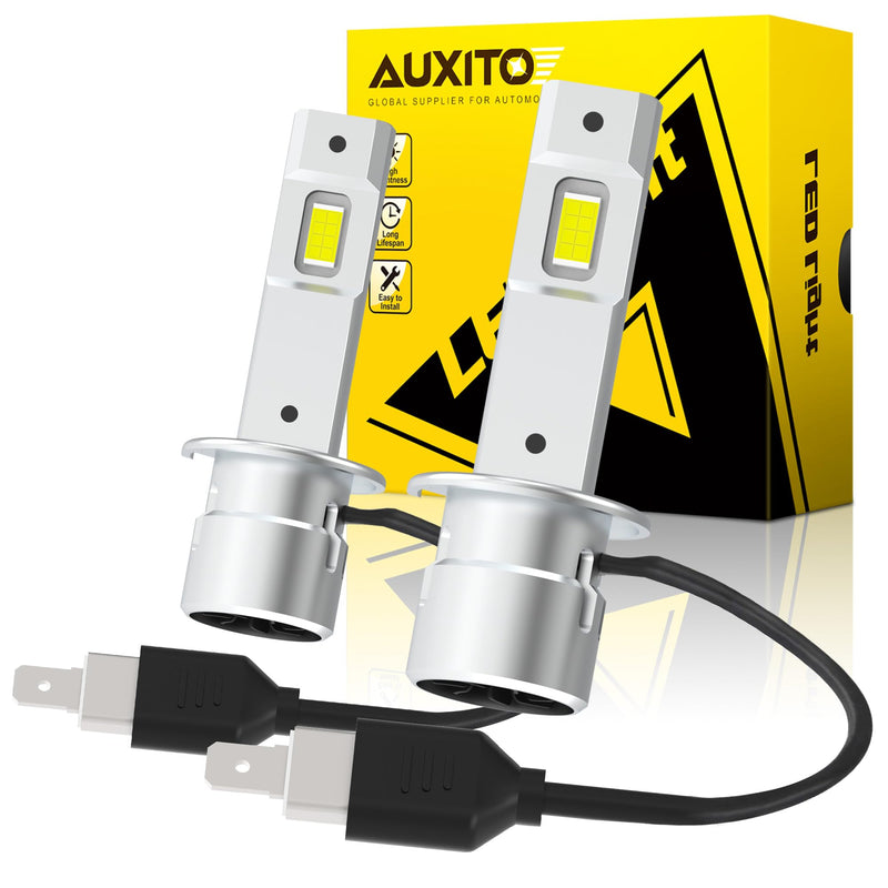 AUXITO H1 Fog Bulbs, 20000 LM Brightness, 6500K Cool White With Fan, Canbus Ready Fog Light Bulbs, Play and Play, Pack of 2 H1/H1LL