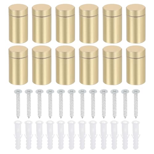 uxcell 12Pcs Standoff Screws 1/2"x0.93" Aluminum Advertising Screws Gold