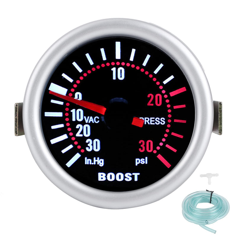 2 Turbo Boost Gauge Kit, 12V High Accuracy Auto Car Turbo Pressure Meter, -30 to +30PSI Pointer for Vehicle Performance Monitoring