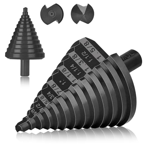 Large Step Drill Bit for Steel,1-5/8",13Hole,M42 Cobalt Step Bit, 1-5/8"