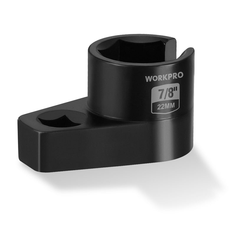 WORKPRO O2 Oxygen Sensor Socket 3/8” Drive x 7/8” 22mm, Offset Oxygen Sensor Removal Tool Wrench, 6-Point O2 Sensor Tool with Wire Gate