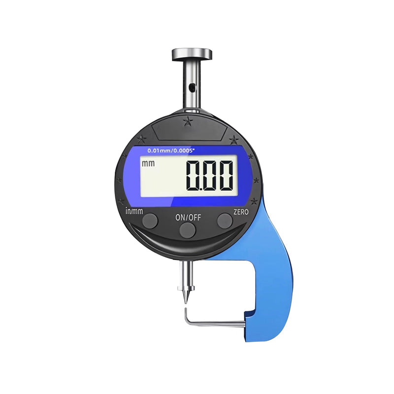 Digital Thickness Gauge Thickness Measuring Indicator | Measuring Range 0-10mm0.0005''/0.01 mm with LCD Display Thickness Gauge , for Hollow Tubes, Round Tubes(JT) Percentage Gauge Pointed 10MM