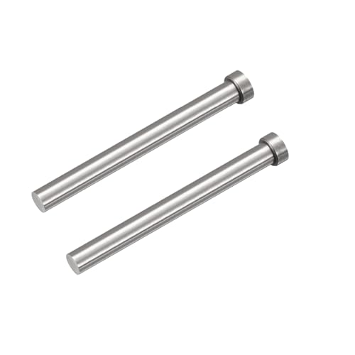 SKD61 Straight Ejector Pins, 9/16" Dia Round Tip Punch 101.6mm (4") Long Silver Gray 2pcs