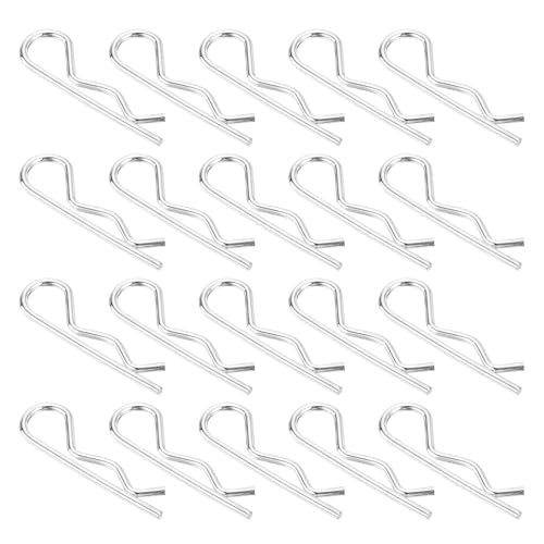 uxcell 50Pcs 2.5mmx50mm 304 Stainless Steel R Shaped Spring Cotter Pins, R Clips Cotter Pin Spring Fastener for Household Appliances, Sports Equipment, Car Mechanics Repair (Silver) 50