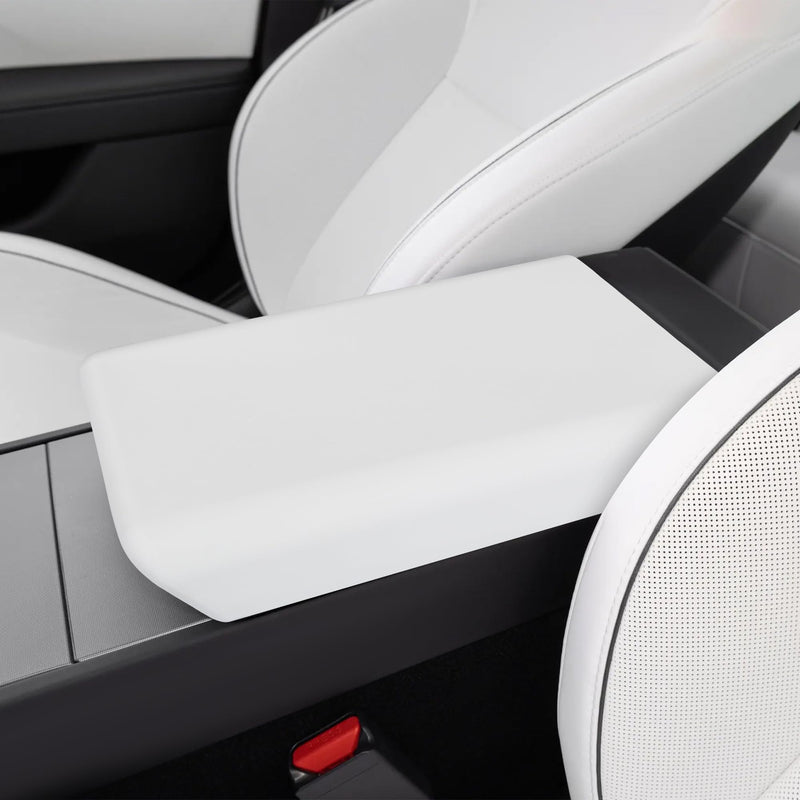 frani Center Console Armrest Cover Designed for Tesla Model 3 Highland 2024-2026 and Model Y Juniper 2026 Refresh,Non-Slip Designed with EZ Snap On Install-White Model 3 Highland/Model Y Juniper White 1