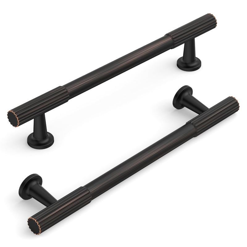 10 Pack 5 Inch(128mm) Kitchen Cabinet Handles Oil Rubbed Bronze Cabinet Pulls Kitchen Cabinet Hardware Drawer Pulls for Cupboard Wardrobe 5 Inch Hole Center