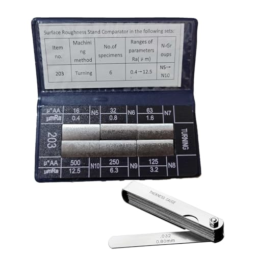 6Pcs Turning Surface Roughness Comparators,Roughness Test Block Ra0.05-12.5mm Microfinish Comparato Set for Lathe Machinery Manufactur Teach (6pcs Turning Surface Roughness comparators) 6pcs Turning surface roughness comparators