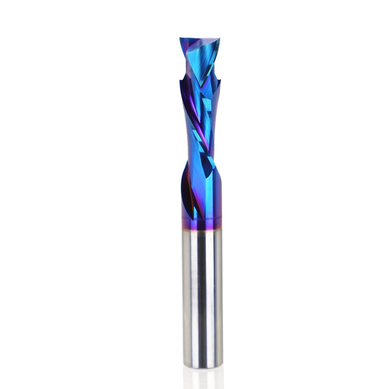 3/8 inch Shank Compression CNC Router Bits Carbide Spiral End Mill Up&Down Cut with Nano Blue Coated for Grooving Slots and Mortises 1