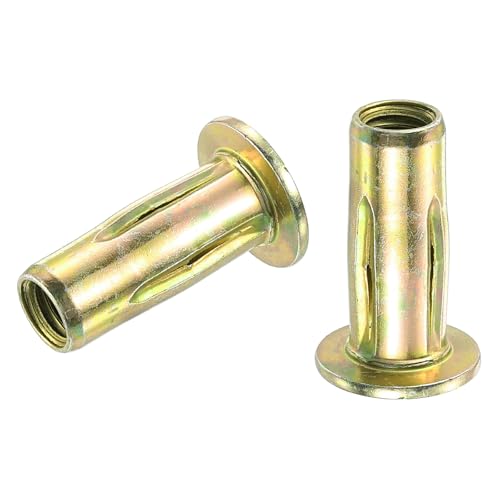  [AUSTRALIA] - uxcell 5/16-18 Multi-Grip Rivet Nuts, 30pcs Pre-Bulbed Shank Flat Head Threaded Insert Nut Gold Zinc Plated Finish Carbon Steel Plus Nuts 30