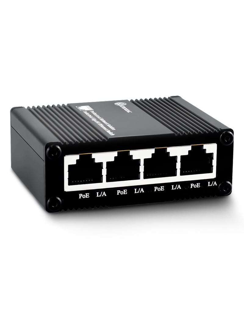 5 Ports Gigabit PoE+ Mini Ethernet Switch - 4 PoE+ @ 120W With 1 Uplink Port, 802.3at Enhanced Protection, Unmanaged Network Switch, Plug & Play, Sturdy Metal Housing, Desktop Design 5-Ports | 4 Ports PoE+,120W