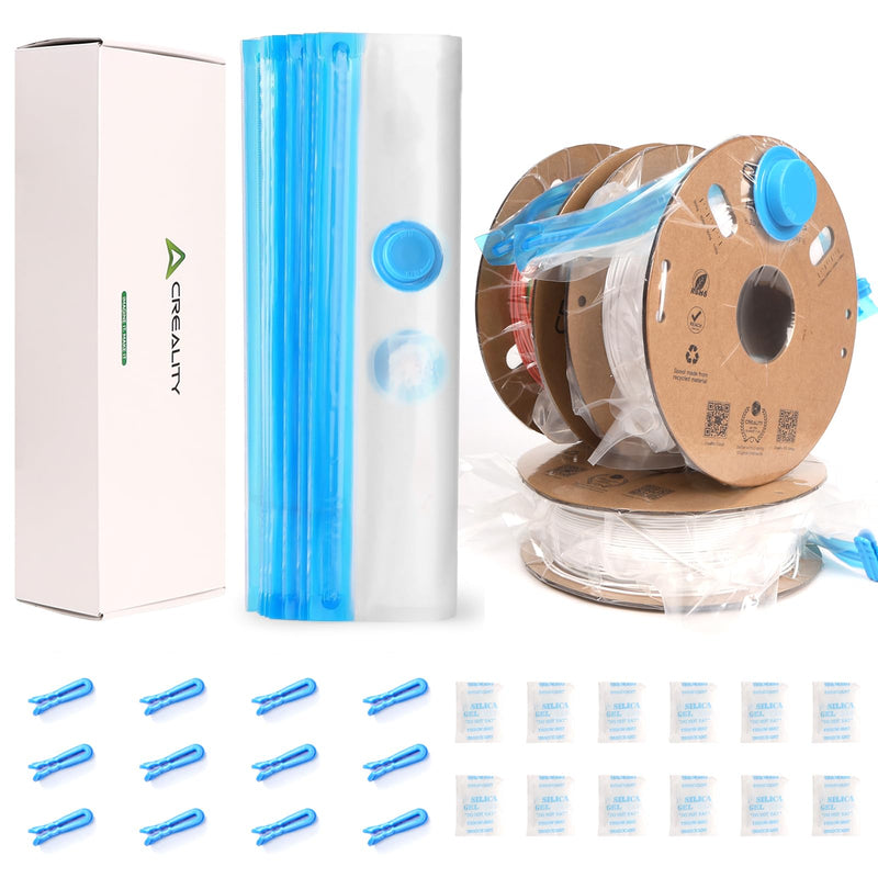 Creality 3D Printer Filament Storage Bags, 12 PCS Reusable 35x35 cm Filament Vacuum Storage Bags for 1kg 3D Filament Storage, Dustproof & Moisture-Proof Filament Bags for ABS PETG PLA Storage 12 Refill Bags (1kg Each)