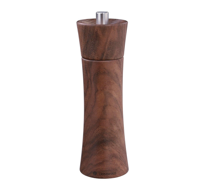 Zassenhaus Frankfurt Walnut Salt Mill with Fully Adjustable High Performance Ceramic Grinder Filled Spice Mill 7 × 2.3-Inches