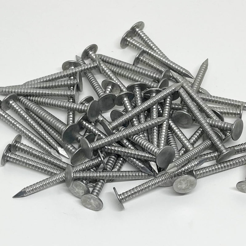 (500) 1.25”-RING SHANK ALUMINUM - ROOFING SIDING NAILS - Vinyl & Aluminum Siding & Facia Trim Nail – Aluminum metal secure holding Ring Shank nail – 1.25 in 500-Pack