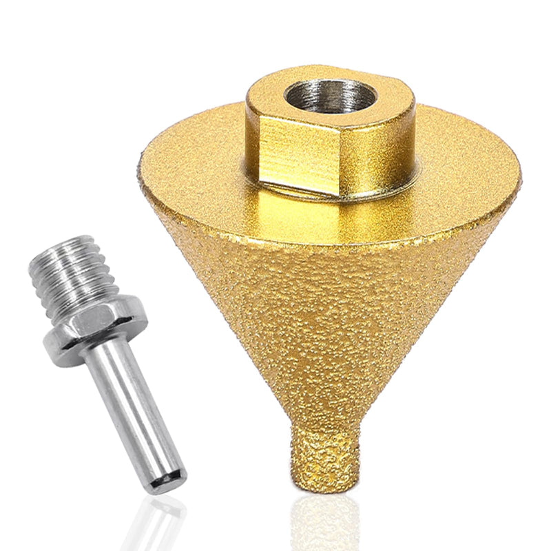 Diamond Beveling Chamfer Bit 0-2", Diamond Drill Bit, Calidad Tools Tile Cone for Hole Enlarging Trimming in Tile Granite Marble Porcelain Ceramic Wood Stone W/ M10 Thread. Φ50mm