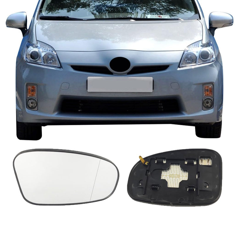 Passenger Side Mirror Replacement Glass for Toyota Prius 2010-2015,Automotive Exterior Heated Right Side View Mirror Glass for 2010 2011 2012 2013 2014 2015 Toyota Prius S-Class 2010-2015 Prius Passenger side