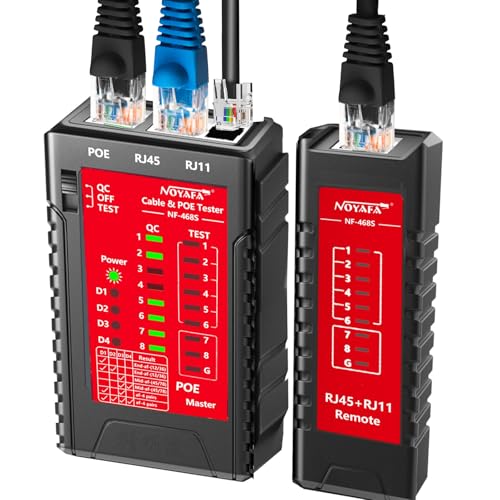 NOYAFA NF-468S Network Cable Tester, RJ12 RJ11 RJ45 Ethernet Cable Tester NF-468S+Tester Only