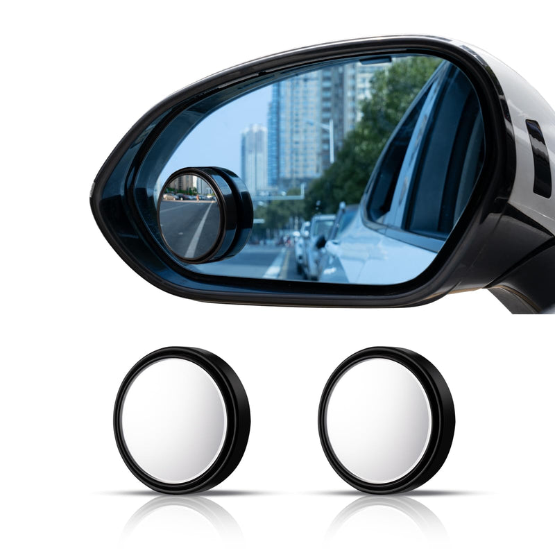 Blind Spot Mirror,2" Round HD Glass 360°Wide Angle adjustable blindspot mirror,2pcs Convex car side mirror for Cars SUV and Trucks black