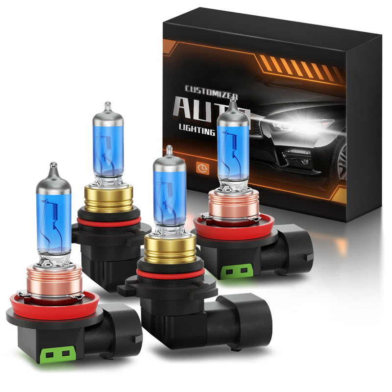  [AUSTRALIA] - Fits for 2007-2013 Toyota Tundra Halogen Headlight Bulbs Combo, Ultra Bright 5000K White High Low Beam Headlight Bulbs, Plug and Play, 4 Pack