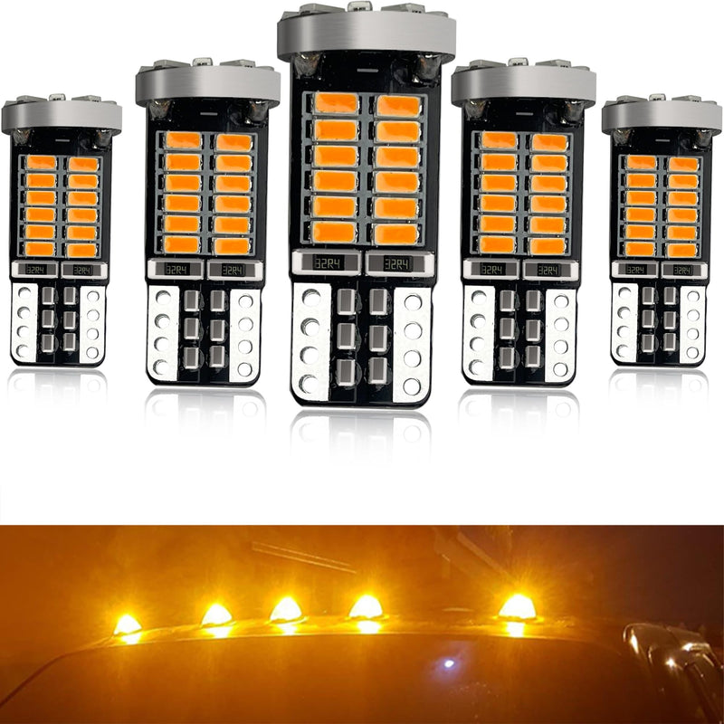 LED Roof Cab Marker Lights Bulbs for Ford 1999-up F150, 2000-up F250 F350 F450 F550 Super Duty Amber LED Front Up Top Clearance Marker Lamps Bulbs