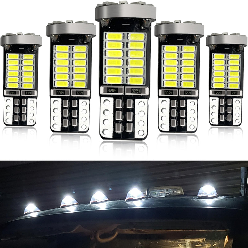 LED Roof Cab Marker Lights Bulbs for Ford 1999-up F150, 2000-up F250 F350 F450 F550 Super Duty White LED Front Up Top Clearance Marker Lamps Bulbs