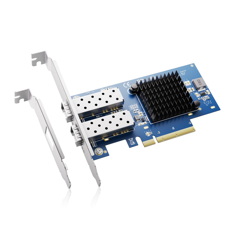 BZUZI 10Gb PCIe NIC Network Card,Dual SFP Ports,Intel 82599 (X520-DA2) Controller,High-Speed Ethernet Adapter, Compatible with Windows Server, Linux, VMware,Low Profile Bracket Included 10G-2S(2xSFP+)