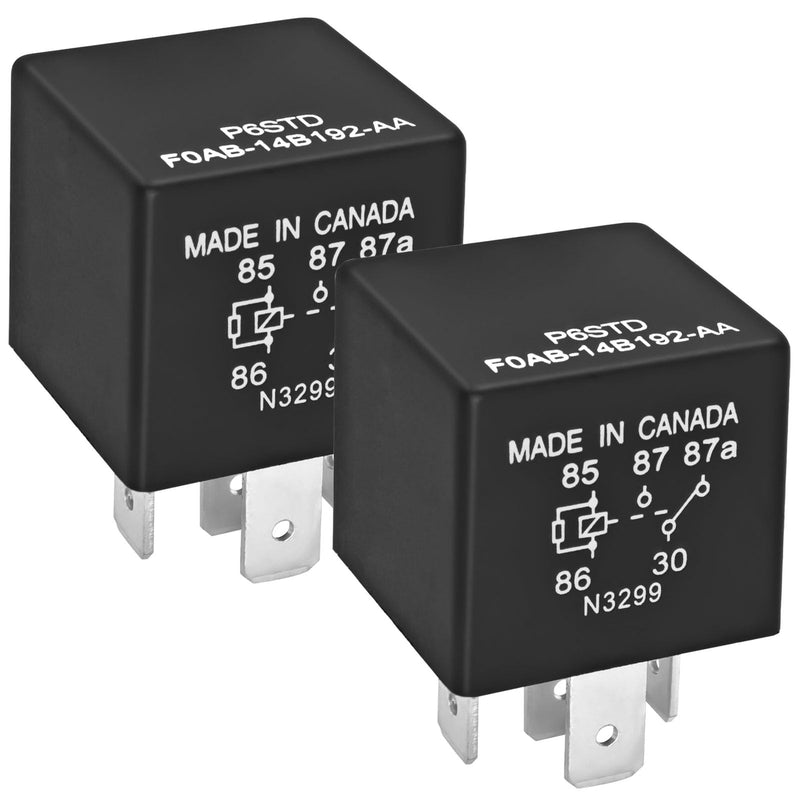 P6SDT FOAB-14B192-AA Automotive Relay (Pack of 2) – 40A 12VDC 5-Pin OEM Replacement F0AB-14B192-AA RY116 for Ford Electrical Systems