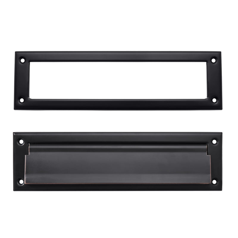 1 Pack 13inch Venetian Bronze, Solid Brass Heavy Duty Mail Slot with Solid Brass Heavy Duty Inner Frame for Use in Slots for Doors 13 Inch