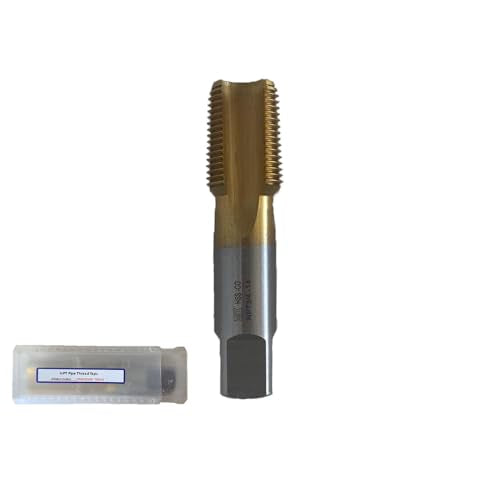 straight slot 3/4"-14 NPT Tap Pipe Thread,M35 High Speed Steel(6542) with Cobalt-Titanium Coating,Taper Pipe Thread Taps DRINYOUNG (Straight NPT3/4"-14) Straight NPT3/4"-14