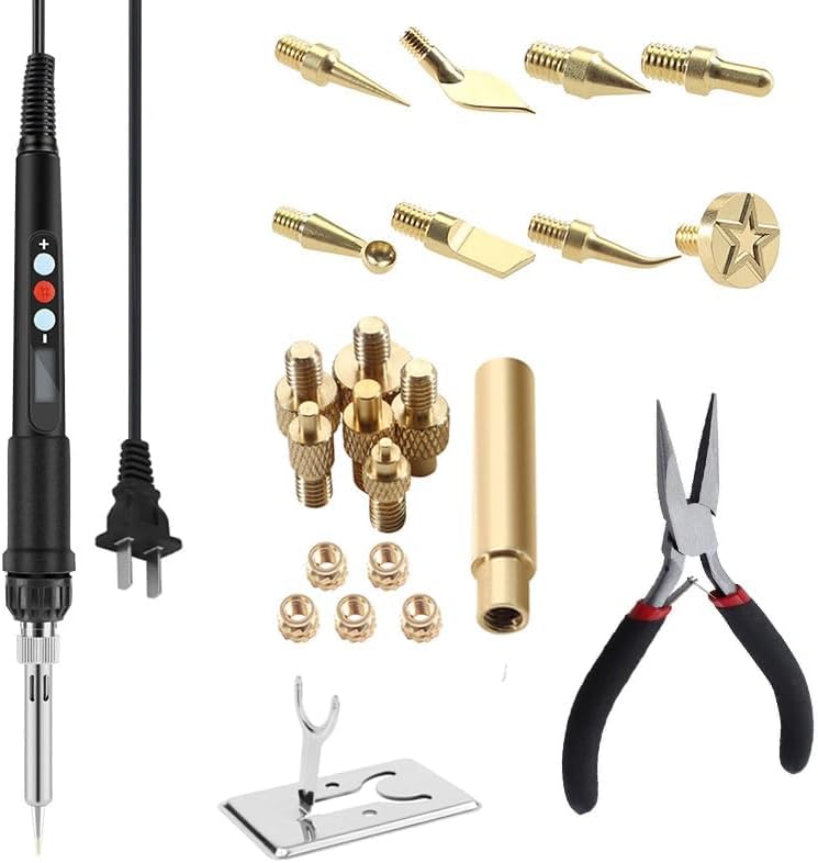 3D Printer Smoothing Kit – Finishing & Smoothing Tool with Temp Control Display for ABS, PETG, TPU, PLA Models – Soldering & Welding Iron for 3D Printing & 8pcs Soldering Iron Tips (Smoothing Kit)