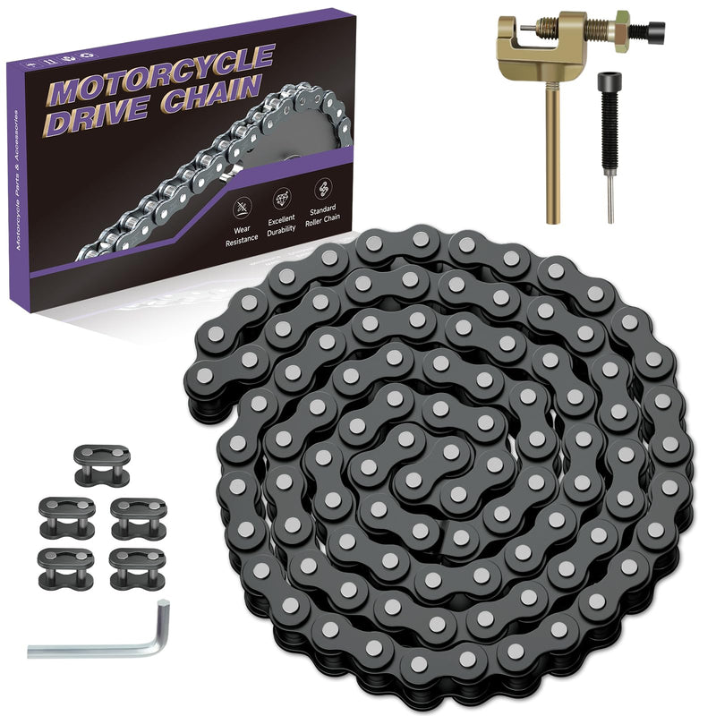 35 Roller Chain 3 Feet 95 Links with Chain Breaker Replacement for Go Kart Cart Mini Bike Bicycle Dirt Bike Motorcycles Powersports Accessories Parts with 35 Chain Master Links Connecting Link