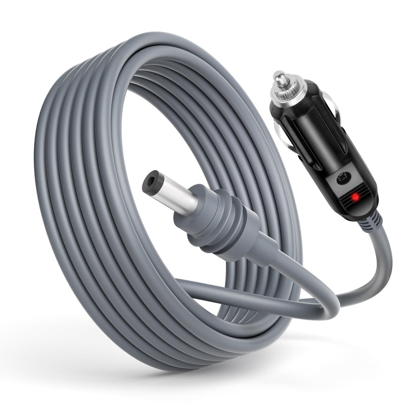 Starlink Mini DC Power Cable Cigarette Lighter 10FT Starlink Mini Cable 12V-24V DC Car Power Cable for Starlink Mini Accessories 18AWG Starlink DC Power Supply for Trucks Buses Ships Waterproof Gray Cigarette Lighter Plug