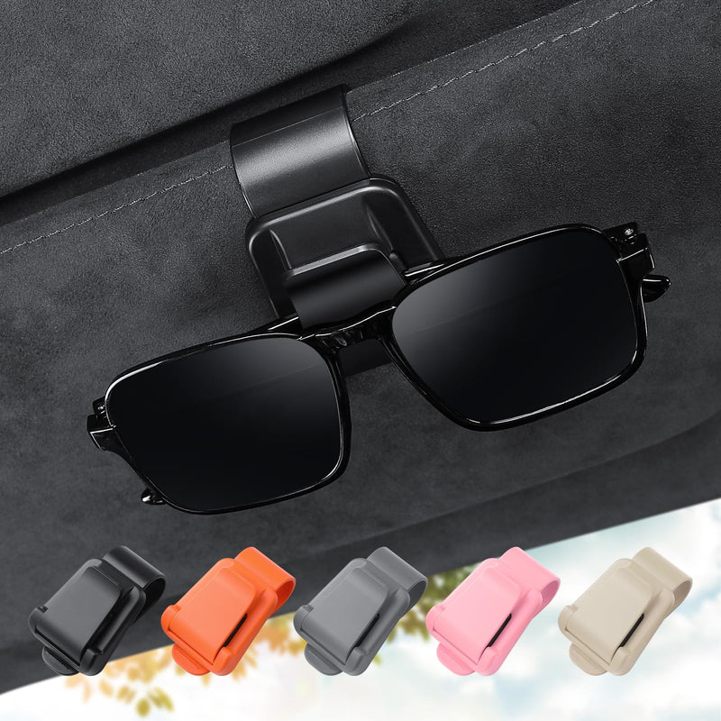 2 Pack 2 in 1 Sunglass Holder for Car Visor Clip Eyeglass Ticket Card Clip on Sunglasses Mount Interior Inside Car Sun Visor auto Trucks Van SUV Accessories Organizer(KAFANLIN Black 2 Pack) KAFANLIN black 2 pack