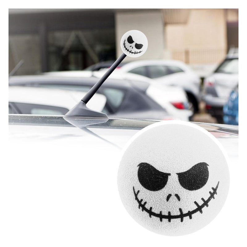 Halloween Skull Spooky Smile Car Antenna Toppers Halloween Car Decoration,Cute & Funny Antenna Balls for Cars,Antenna Toppers for Vehicles Car Accessories Fit Car Truck SUV (White) White