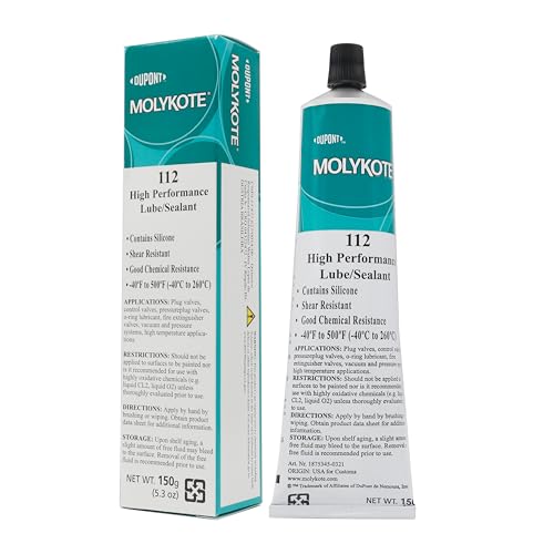Molykote 112 150g 5.3oz High Performance Lube/Sealant Lubricant Grease for Valve Lubrication & Sealing High Consistency Nonmelting Silicone Shear Resistant Translucent White Dow Corning