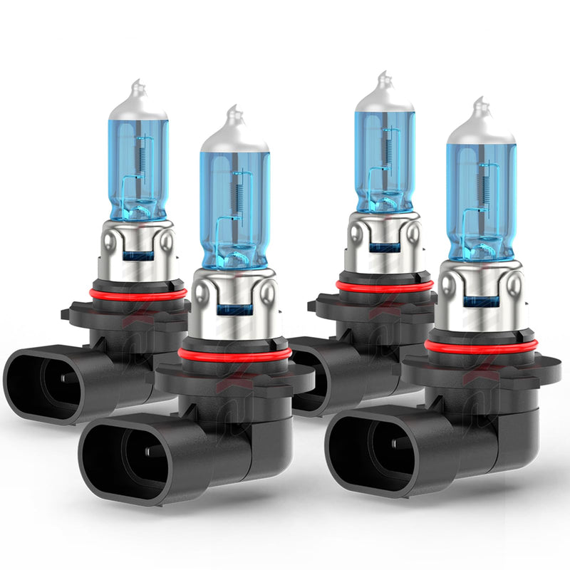 Upgraded Halogen Headlight Bulbs For Honda Accord Sedan 1990-2001 2002 2003 2004 2005 2006 2007 2008 2009 2010 2011 2012, 9005 9006 High Low Beam Headlamp Lights, 6000K White, 300% Brightness, 4-Pack for Accord Sedan high and low beam (90-12)