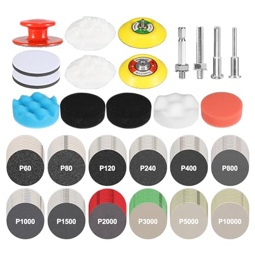 136Pcs 3 Inch Sanding Discs Drill Polishing Kit