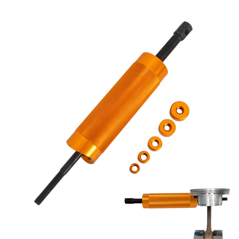 Motorcycle Piston Pin Puller for Full Skirt Piston, Upadated Wrist Pin Puller for Piston,Heavy-Duty Small Engine with 5 Adapters for 11mm, 13mm, 16mm, 19mm, 22mm Pins in Gold