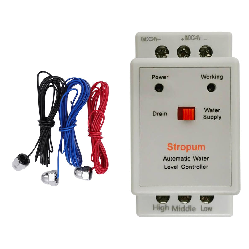 DC 24V Automatic Water Level Controller Liquid Level Sensor Detector Pump Float Switch Control Relay with 6.5ft Detector RL-3 DC 24V