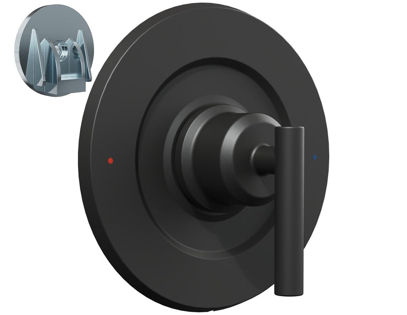 Replacement for Moen single Lever Handle T2901BL Trim Kit, Compatible with Moen Gibson Posi-Temp Shower/Tub 2510/2520/2570/2590 Pressure balanced Valves,Durable Solid Metal,Matte Black T2901BL Trim Kit，Compatible with moen Posi-Temp (Round)