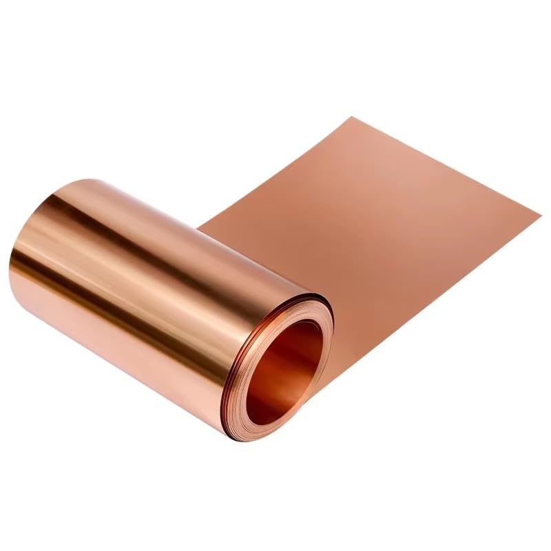 1Pcs 99.9% Copper Foil Shielding Sheet Pure Coppers Cu Metal Sheet Foil Plate Coppers Sheet Thickness 0.05-0.5mm Length1000mm (0.4x300x1000mm) 0.4x300x1000mm