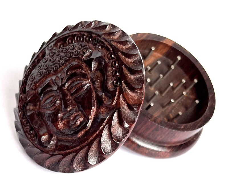 Handmade Carved Artistic Natural Antique Designer 2 Inch unique eco friendly 2Part Herb Grinder for Gifts