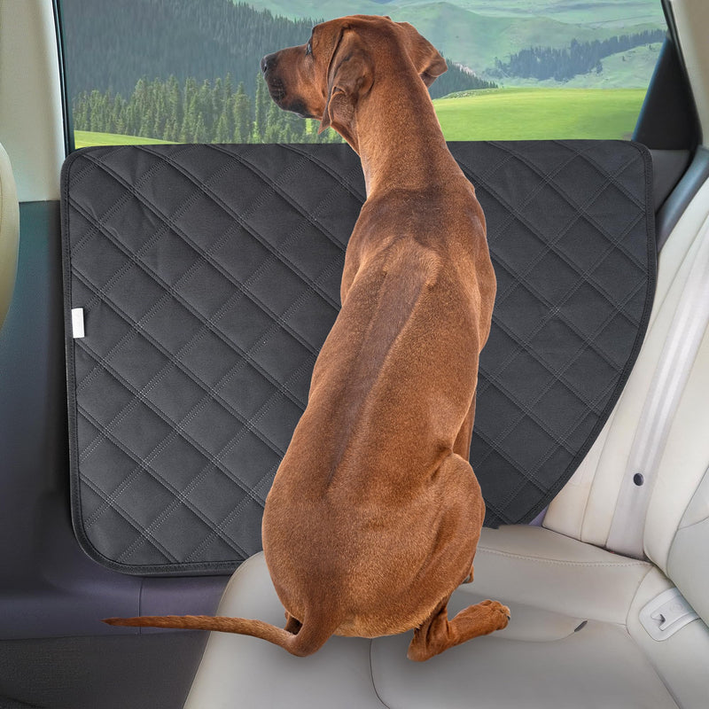 Dog Car Door Protector – Anti-Scratch/Stain-Resistant, Window-Roll-Compatible, No Tint Damage, 2-Pack, Secure Fit for Car/SUV/Truck Black Regular