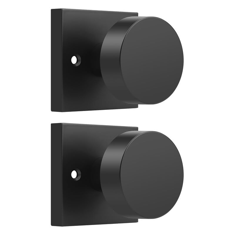 Probrico 2 Pack Black Dummy Door Knobs, Half Dummy Door Handles, One Side Dummy Doorknobs on Square Rose, Keyless Door Knobs no Lock
