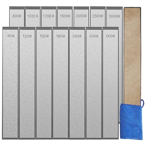 14-Piece Diamond Sharpening Stone Set with Sharpener Non-Slip Base SET-F