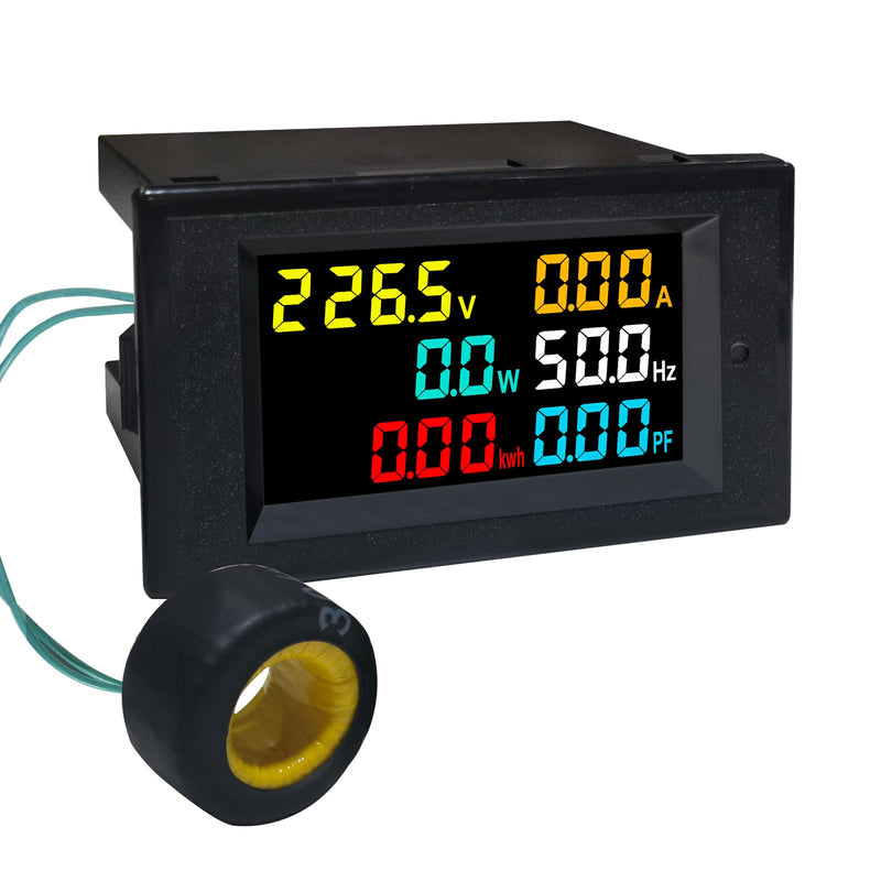 KETOTEK Digital Ammeter Voltage Meter AC 40-300V 100A Power Energy Panel Meter LCD Display Voltmeter Multimeter Volt Amp Watt Monitor with Current Transformer CT